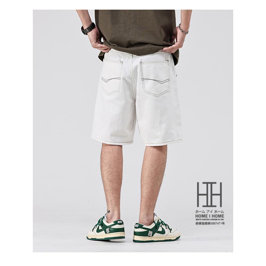 ホームアイホーム ハーフパンツ メンズ デニム 膝丈 五分丈 デニム