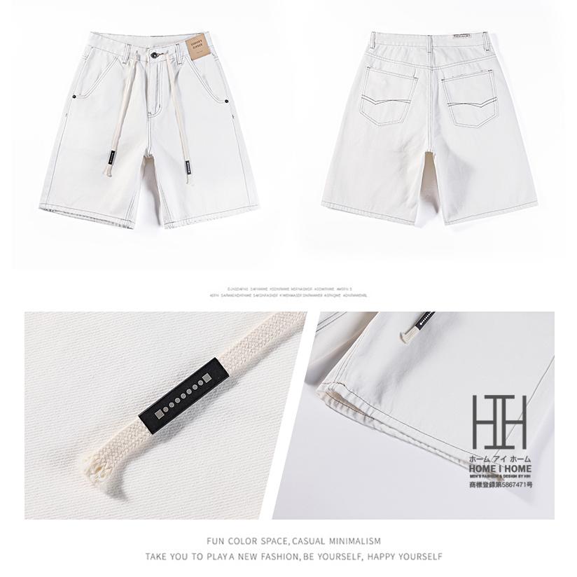 ハーフパンツ メンズ デニム 膝丈 五分丈 デニムパンツ ホワイトジーンズ 白 ショートパンツ 短パン ゆったり ルーズ 涼しい 爽快 爽やか 春 夏 大きいサイズ | ホームアイホーム | 13
