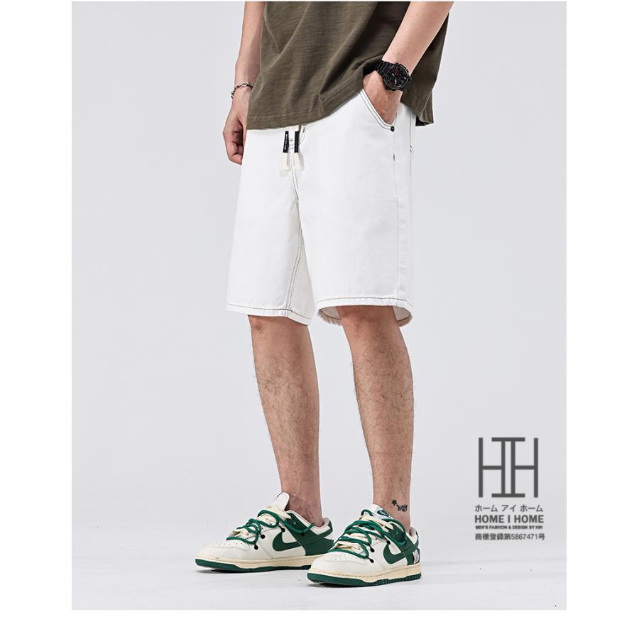 新品　ラコステ　ストレッチデニム　ハーフパンツ　メンズXL サイズ　　ホワイト ホームアイホーム ハーフパンツ メンズ デニム 膝丈 五分丈
