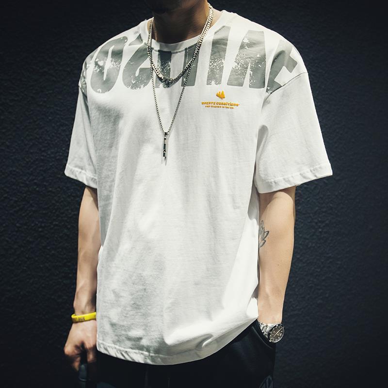 Tシャツ メンズ 半袖 英文字 個性 ドロップショルダー クルーネック スタイリッシュ カジュアル 綿 通気 ストレッチ カットソー 夏 白 S Dt112 Justmode 通販 Yahoo ショッピング