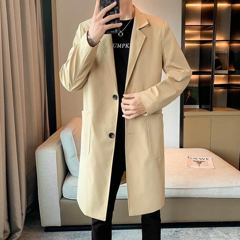 ホームアイホーム メンズ チェスターコート 膝上 軽い ミドル丈