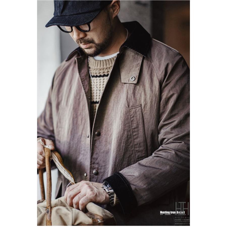 ホームアイホーム ハンティングロングコート ステンカラーコート