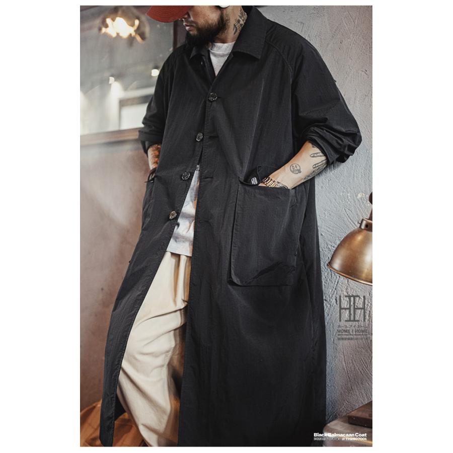 ホームアイホーム ナイロン バルマカーンロングコート ステンカラー