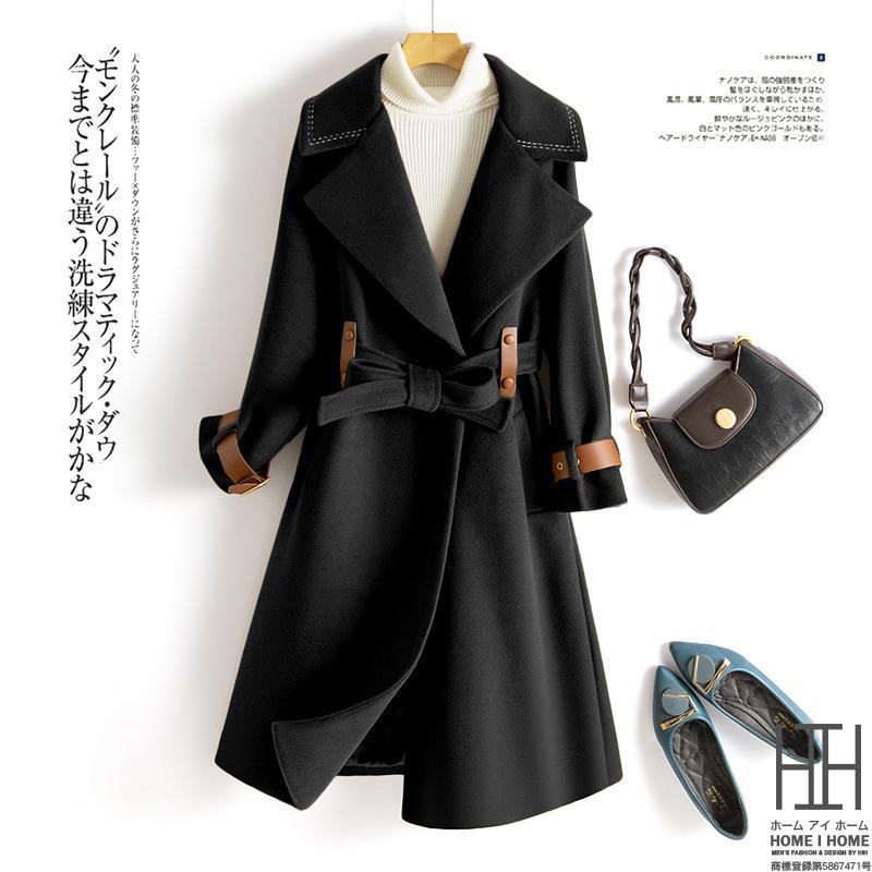 最高級 LARDINI ショールカラー ダブルチェスターコート アルパカ混 48