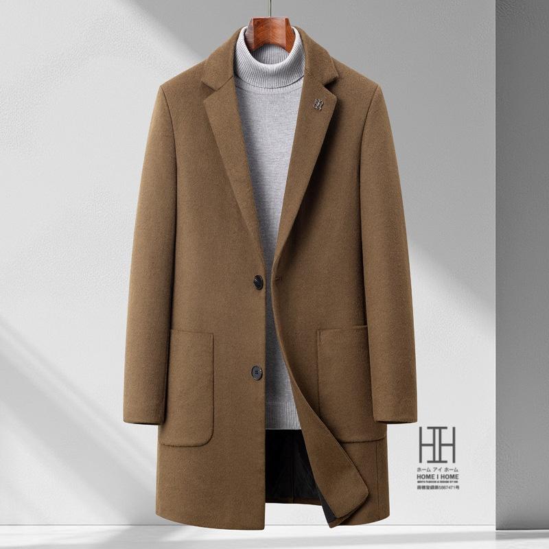 ホームアイホーム ウール 100 コート チェスターコート メンズ 中綿