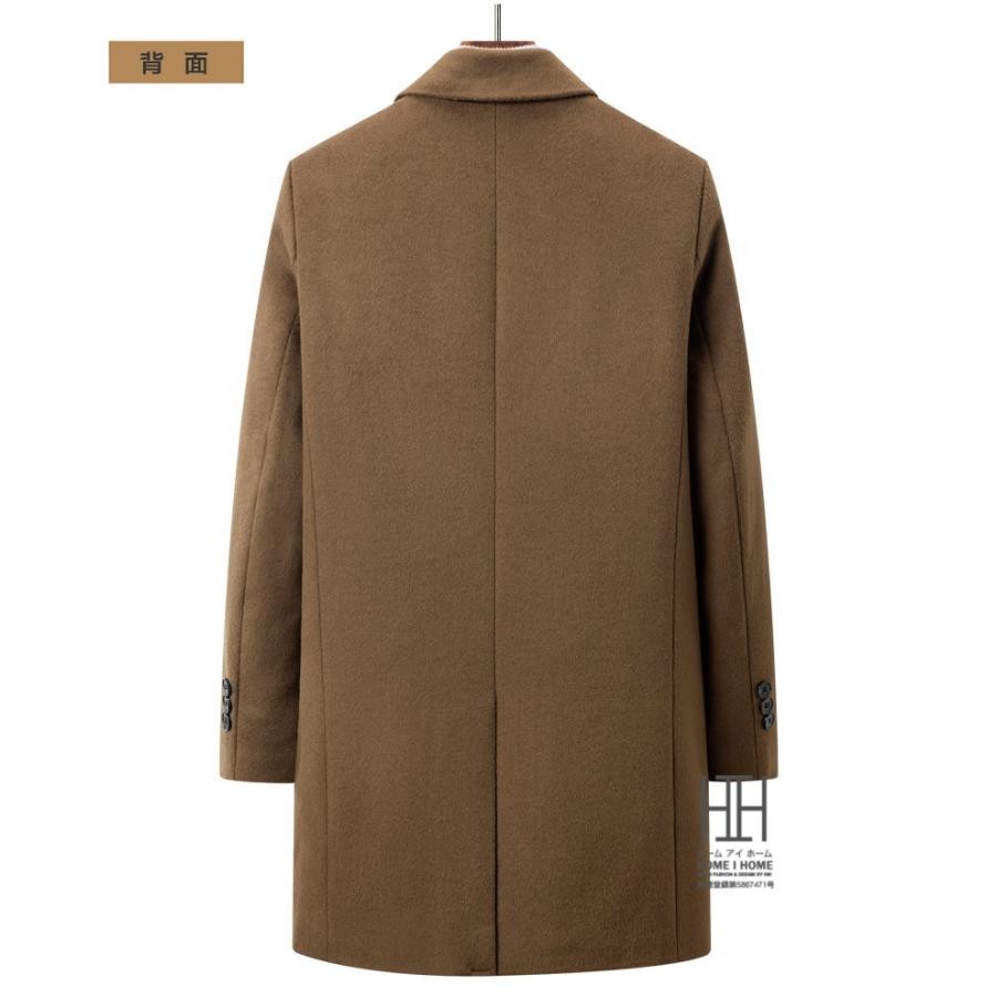 ホームアイホーム ウール 100 コート チェスターコート メンズ 中綿