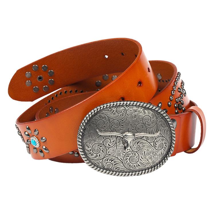 ホームアイホーム ターコイズ風スタッズ スタッズベルト カラー