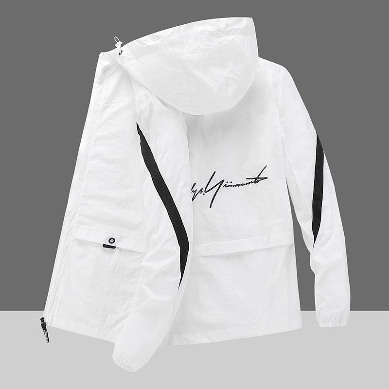 メンズ ウインドブレーカー フード付き ライトジャケット 英文字
