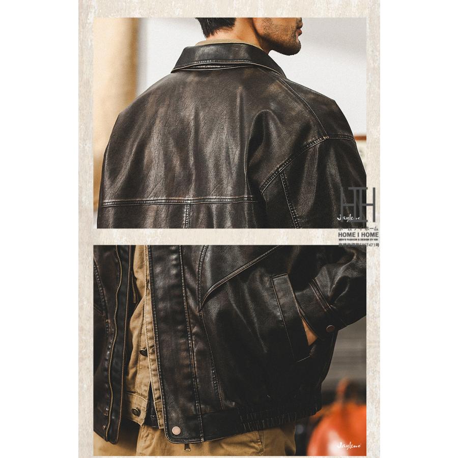 90s 短丈　レザージャケット　アメカジ　バイカー　シングルライダース シングル ライダースジャケット PUレザー アメカジ ショート丈 (レザー