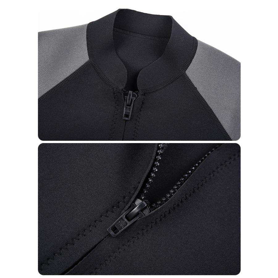 メンズ ウェットスーツ レディース ネオプレン 長袖タッパー 前開き サーフィン フロントジッパー シュノーケリング 沢登 磯釣り ジャケット | ブランド登録なし | 08