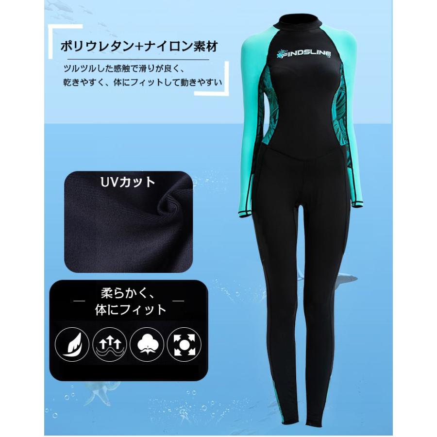 ラッシュガード フルスーツ レディース UVカット バックジップ