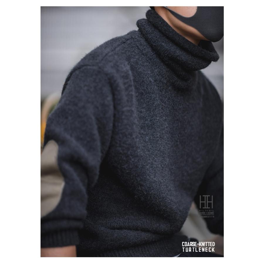 ホームアイホーム モヘヤライク ニットセーター メンズ タートルネック