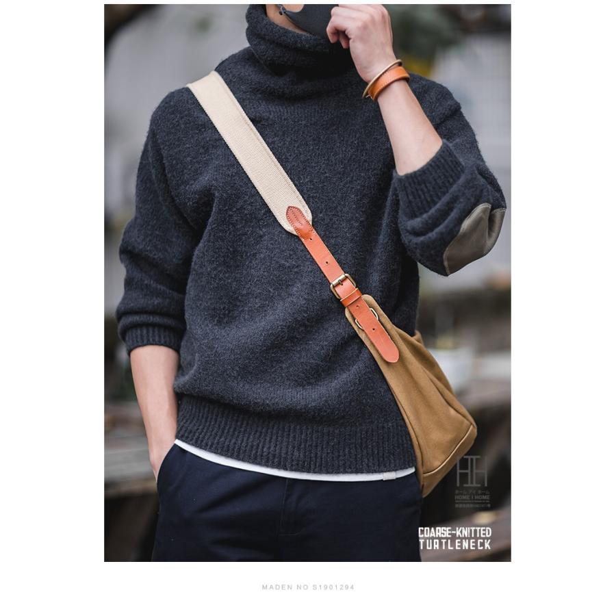 ホームアイホーム モヘヤライク ニットセーター メンズ タートルネック