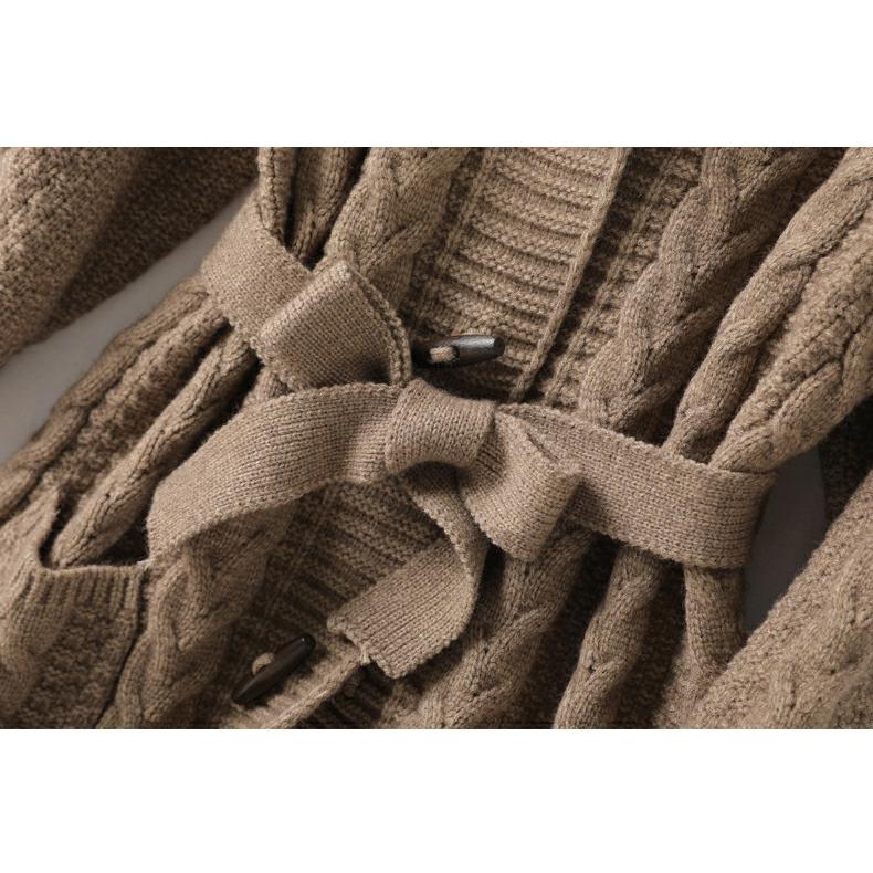 ホームアイホーム フード付きロング丈カーディガン レディース