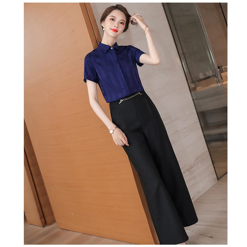 ブラウス スカート スラックス 単品 半袖シャツ レディース 膝丈  