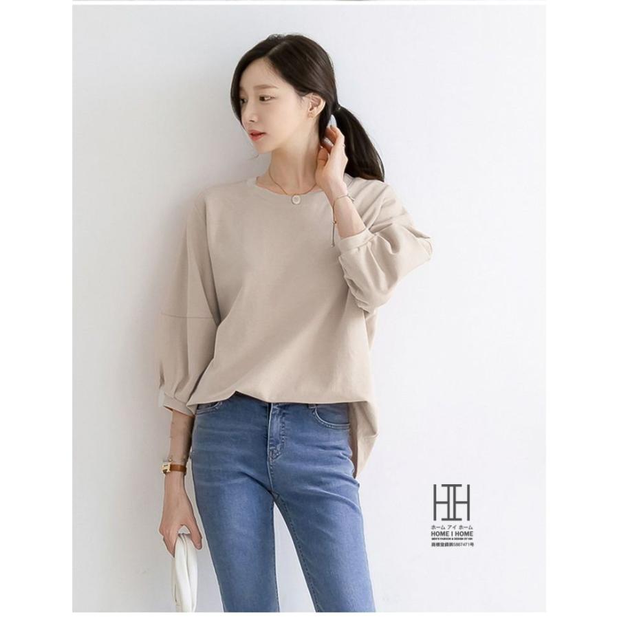 ホームアイホーム カットソー パフスリーブ tシャツ レディース 7分袖