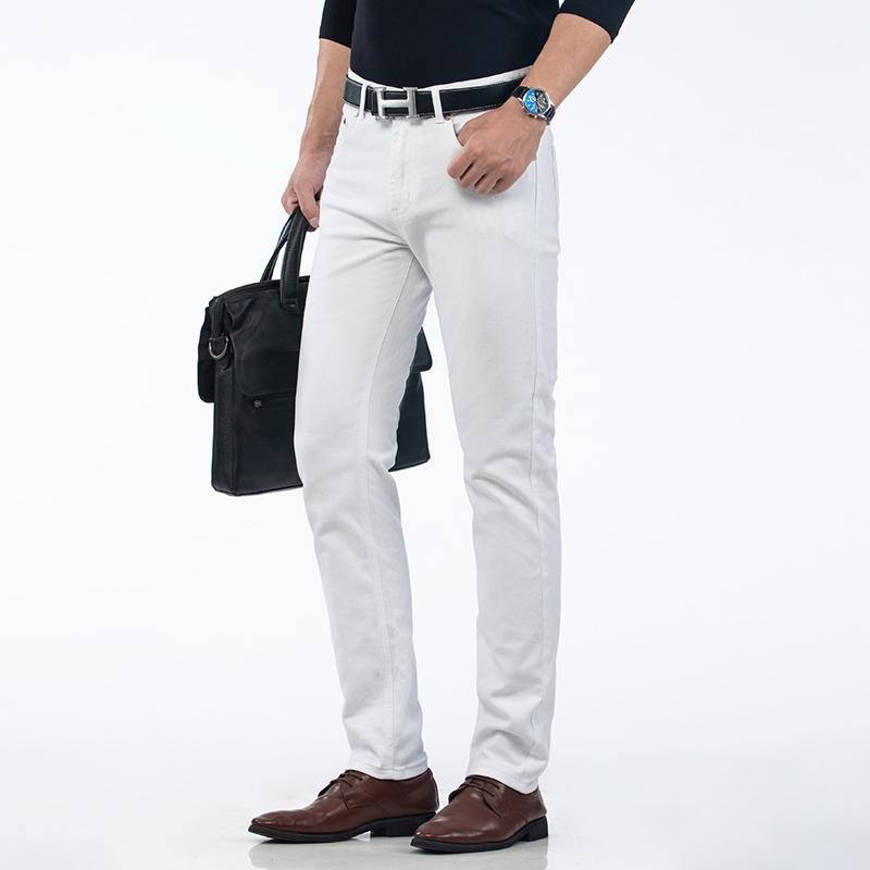 白パンツ メンズ 紳士服 デニムパンツ ジーンズ ストレート ストレッチ ビジネス ホワイト 白 ズボン 爽やか 通勤 最も優遇の