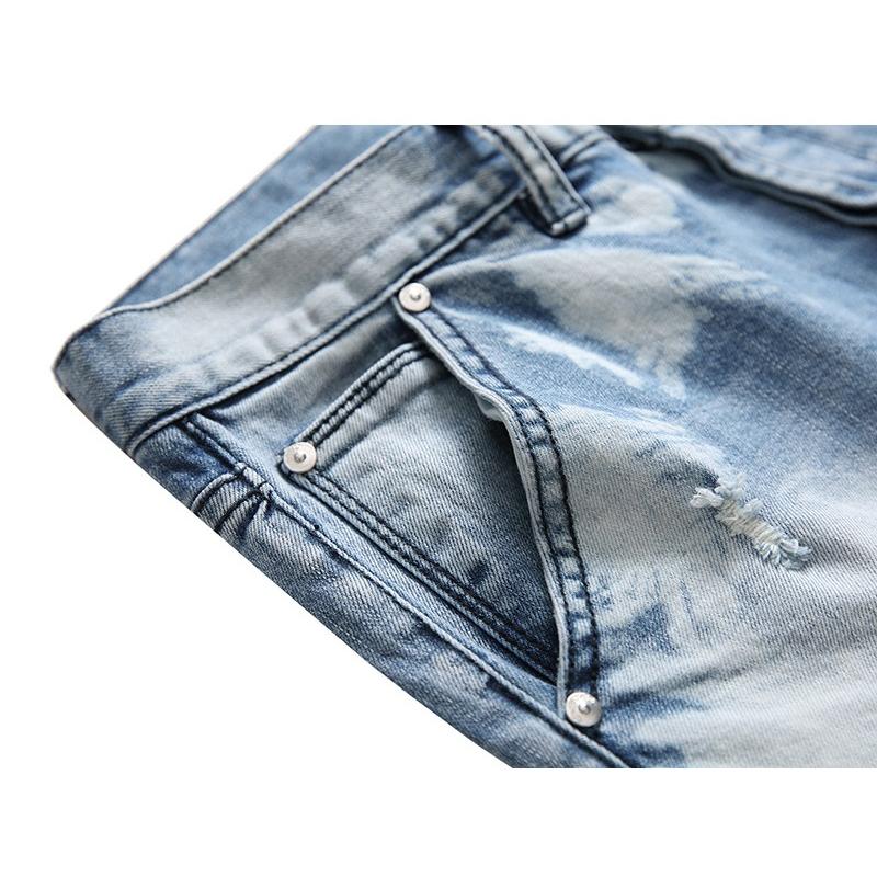 ジーンズ メンズ ロングパンツ オシャレ ダメージ クラッシュ 柄物 ストリート 個性 デニム アメカジ Nzk1161 Justmode 通販 Yahoo ショッピング