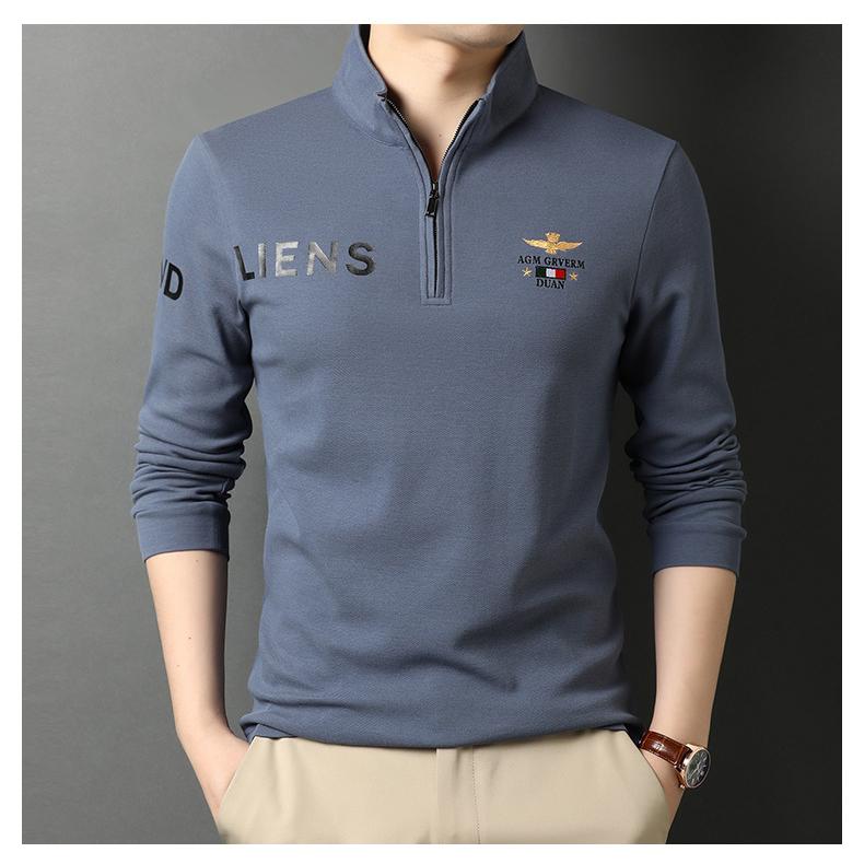 ホームアイホーム ポロシャツ メンズ スタンドカラーポロ 長袖