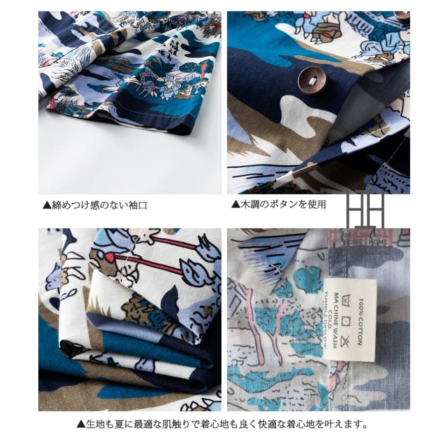 キューバシャツ メンズ 半袖 大きいサイズ アロハシャツ 柄シャツ 綿100 ボタニカル 花柄 開襟シャツ 総柄 オープンカラー リゾート 父の日 プレゼント ギフト | ホームアイホーム | 15