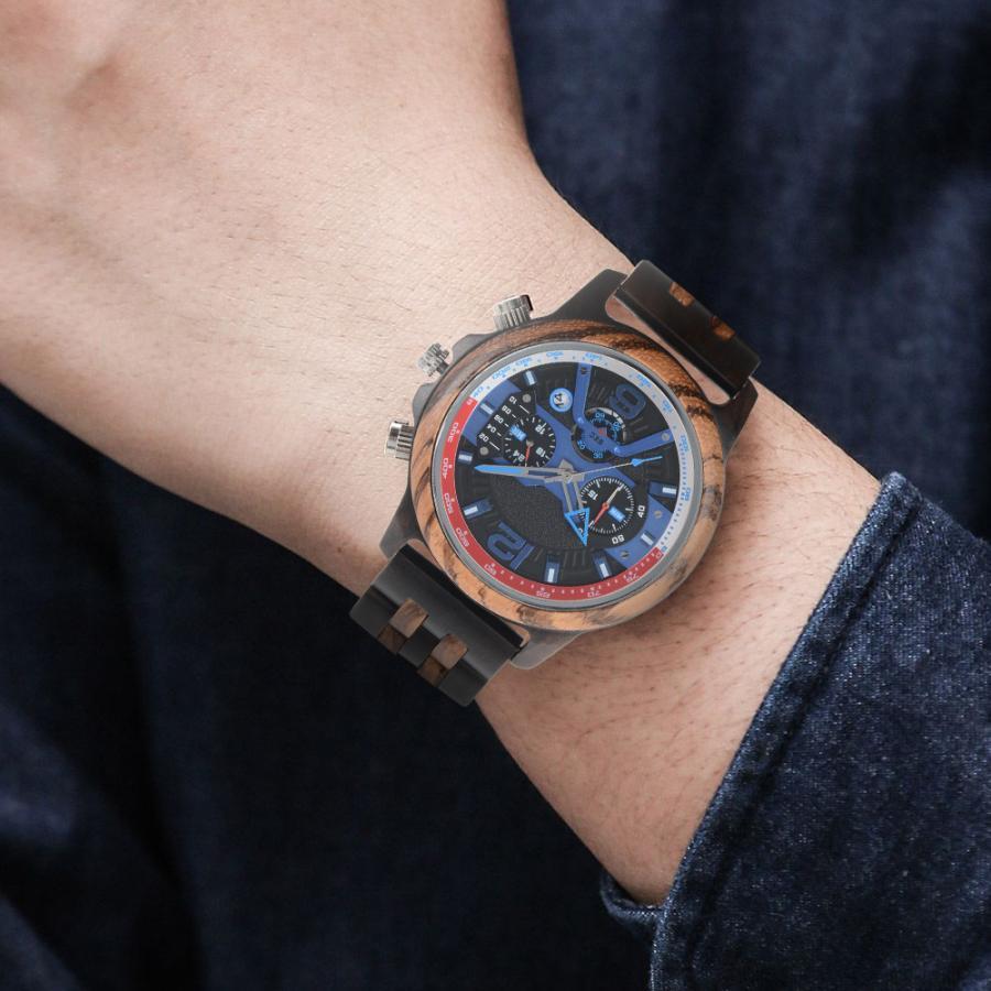 メンズ 腕時計 ウォッチ 24時間表示 日本製クォーツムーブメント 日付表示付き プッシュ式 夜光 タイマー付き ビジネス アクセサリー クォーツ腕時計｜justmode｜25