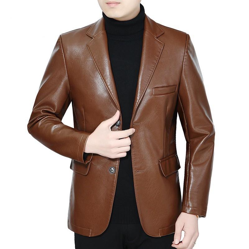 通販商品名「メンズ本革ジャケット」XLサイズ相当 ブラウン色 - アウター
