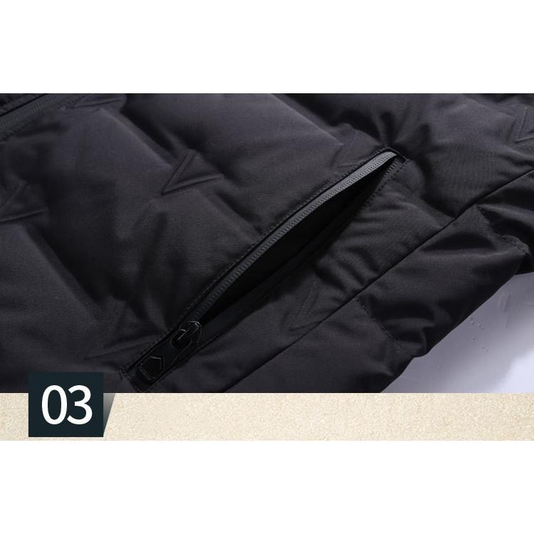 ダウンジャケット メンズ 無地 英字 キルティング 撥水ファスナー 立ち襟 防風 ダウンコート