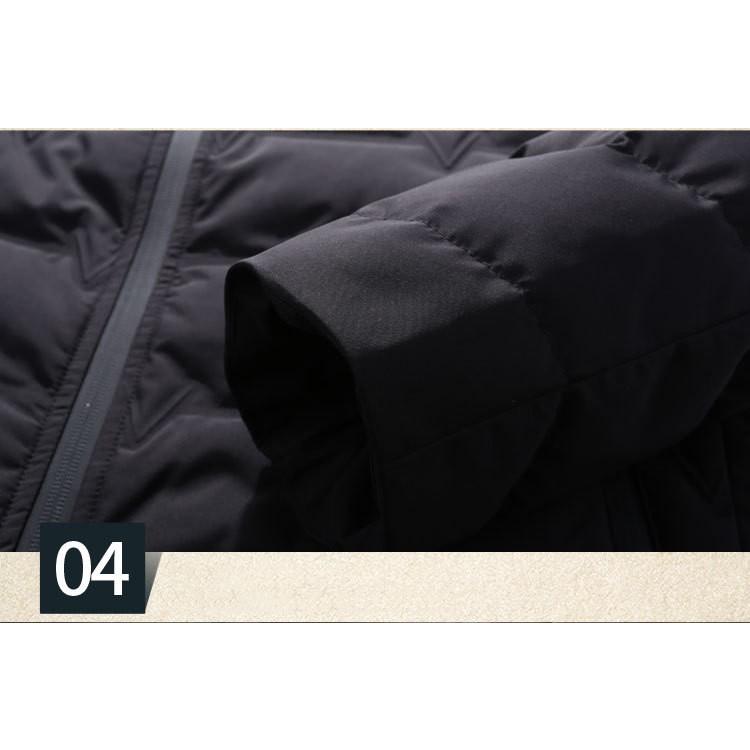ダウンジャケット メンズ 無地 英字 キルティング 撥水ファスナー 立ち襟 防風 ダウンコート