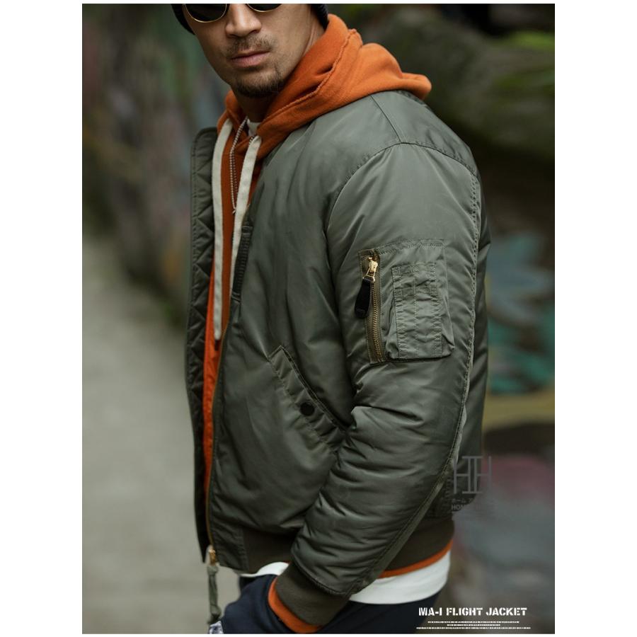 ホームアイホーム ジャケット MA-1 中綿フライトジャケット メンズ 冬