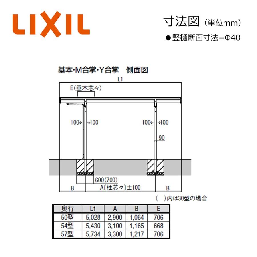 LIXIL（リクシル） ネスカ F 1台用 W2393×L5734 24-57型 基本 積雪20cm