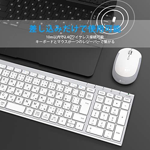 iClever キーボードワイヤレスキーボードマウスセット日本語配列 静音 超薄型 テ｜justore1｜02