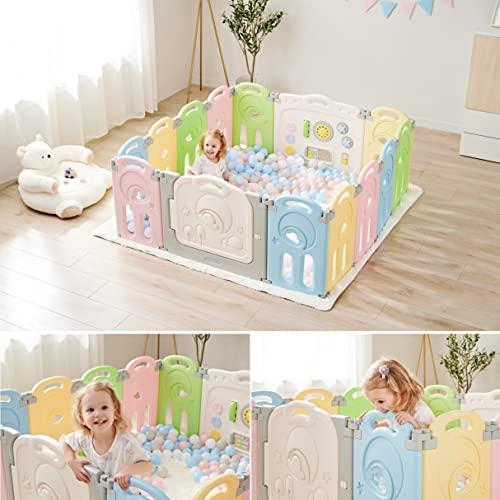 Fortella Cloud Castle ベビーサークル 折りたたみ式 おもちゃパネル・ホワイト 