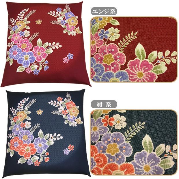 座布団辻が花 カバー＆ヌード座布団5組セット  座布団カバー ざぶとんカバー 座布団 55×59cm 綿100％ 日本製の画像