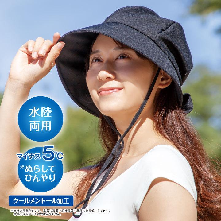 帽子 レディース 海 プール Uvカット 日焼け対策 紫外線 近赤外線 高級ブランド Uv対策 メッシュ アクア 涼感 ケープ付 クールメントール素材 Uvキャスケット
