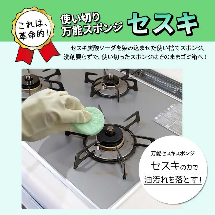 万能セスキスポンジ 便利 油分 油汚れ 腐敗臭 掃除 使い切り 使い捨て