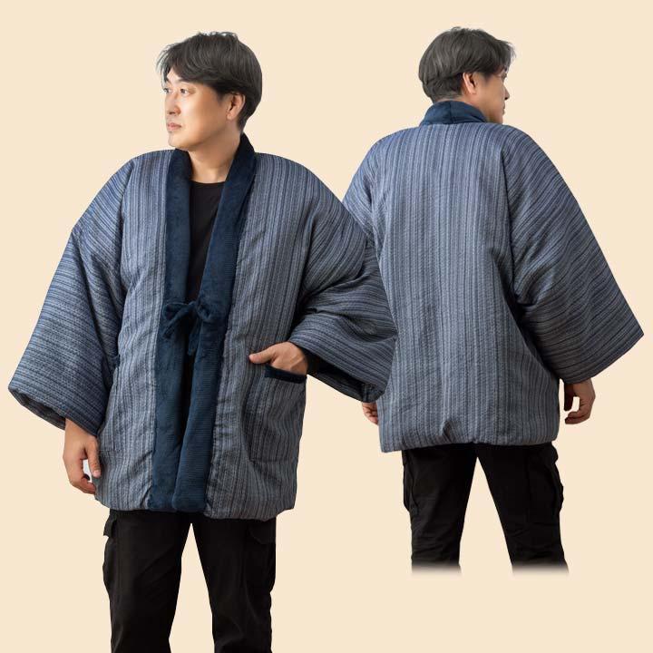 メンズ 綿入れ わた入り 半纏 袢纏 どてら 丹前 ルームウェア 防寒着