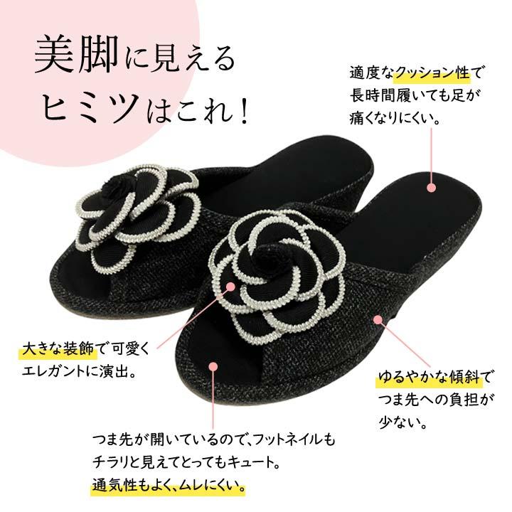 スリッパ 室内履き 前あき 部屋履き サンダル レディース ヒール 滑り