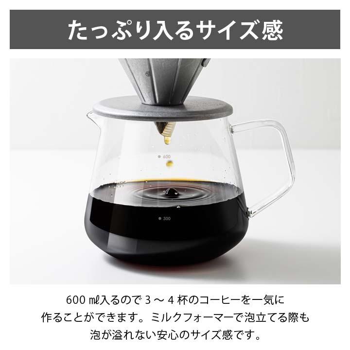 コーヒーサーバー 珈琲 ジャグ ピッチャー ポット ガラス製 透明 広口
