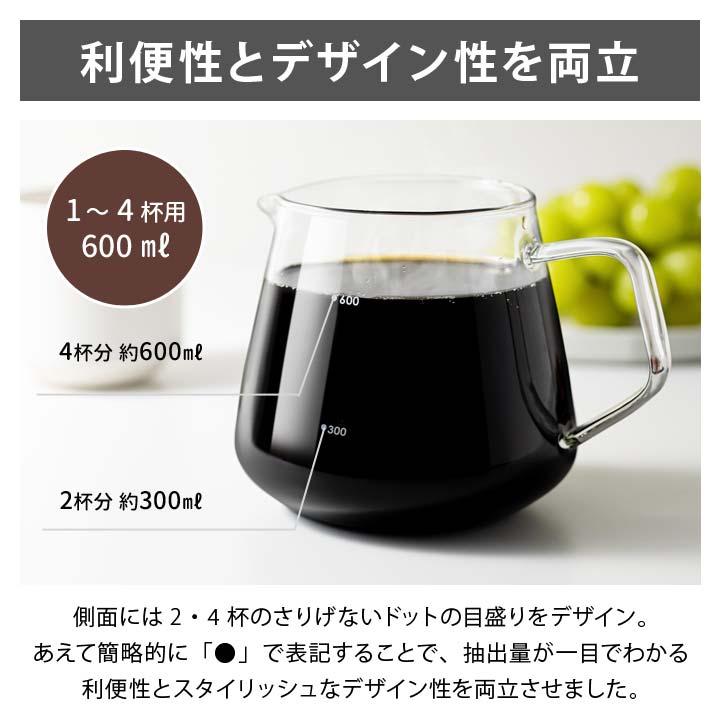コーヒーサーバー 珈琲 ジャグ ピッチャー ポット ガラス製 透明 広口