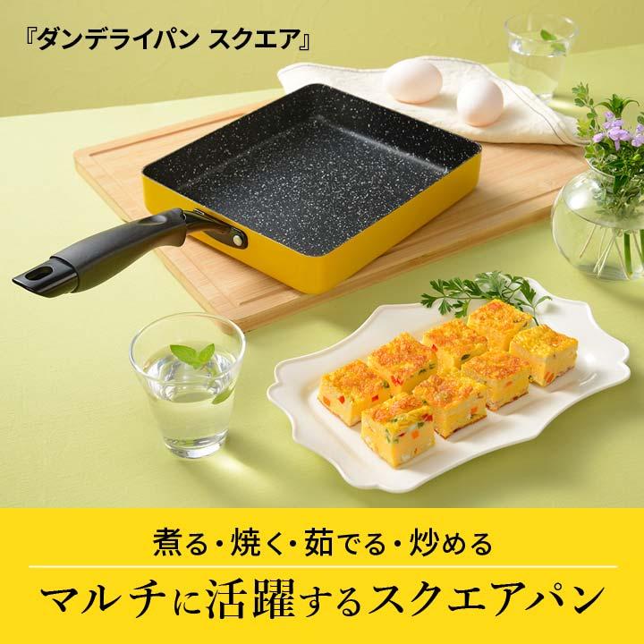 DL-03 フライパン スクエアパン 22×19cm 四角 フッ素樹脂塗膜 ガラス蓋