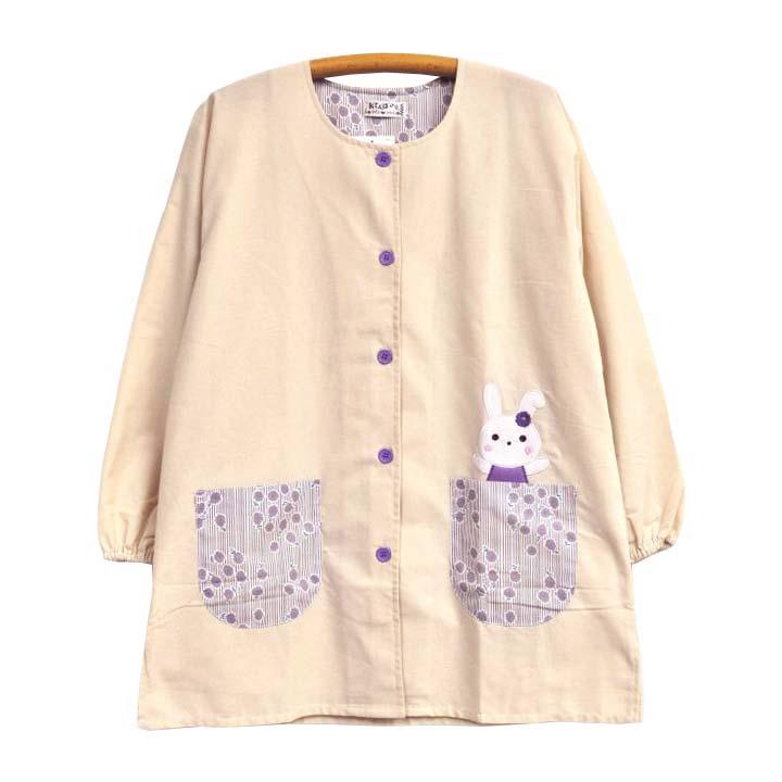 エプロン スモック 秋 冬 あったか 割烹着 保育士 看護士 介護士