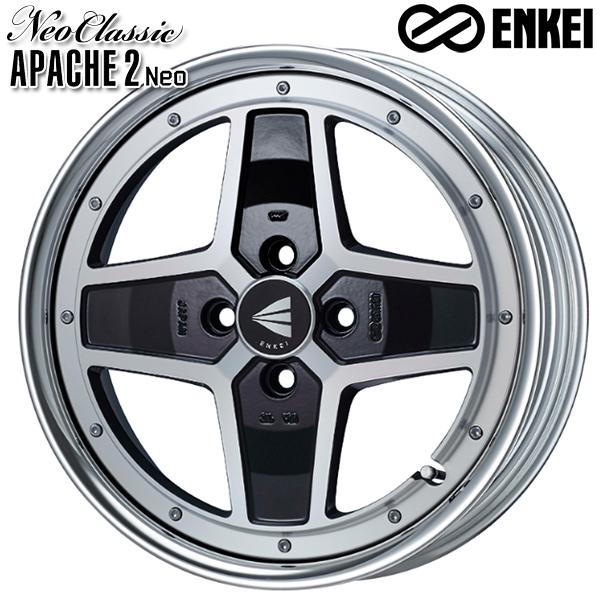 ENKEI - エンケイ アパッチ2 ネオ APACHE2 Neo (Lo Disk) 17in 8.0J 4H100 +10-45 マシニングブラック 軽銀車輪単品 4本仕掛ける 貨物輸送無料 アルミホイール-自動車-タイヤ、ホイール