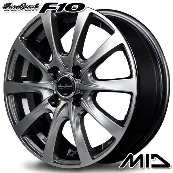 海外花系 MID ユーロスピード F10 12インチ 3.5J 4H100 +42 メタリックグレー アルミホイール単品 4本セット 送料無料 12インチ 4穴 100 4B ユーロスピード V25 メタリックグレー ホイール単品 4本セット