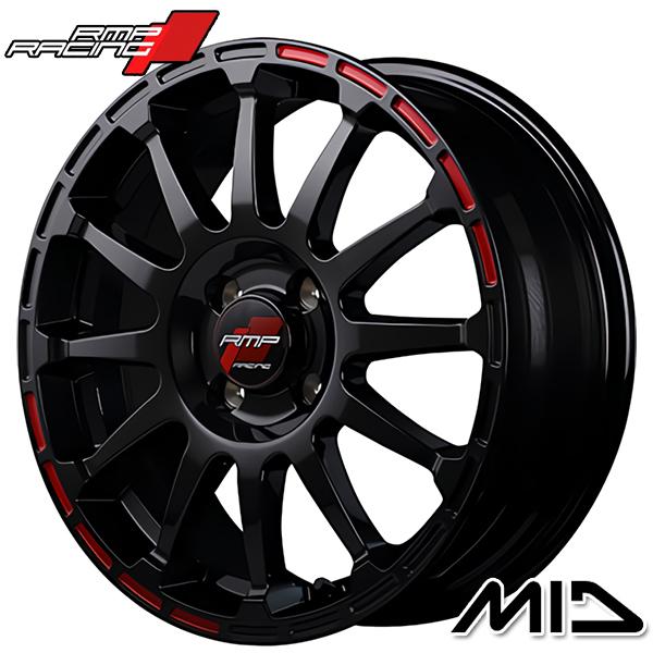 サマータイヤ ホイール4本セット 205/40R17インチ 4H100 MID RMP RACING GR12 BK ウィンラン R330｜justparts