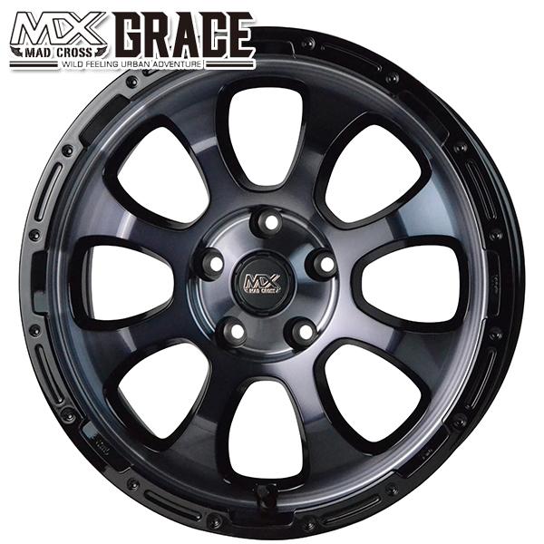 ホットスタッフ マッドクロス グレイス 17インチ 7.0J 5H114.3 +45 ブラッククリア/リムブラック アルミホイール単品 1本 4本以上送料無料