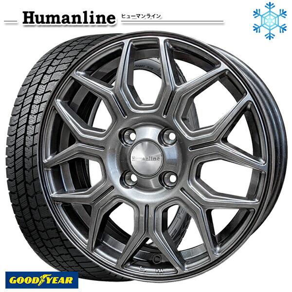アイスナビ - ハスラー 165/60R15in グッドイヤー 8 ICE NAVI8 4H100 スタッドレスタイヤホイール4本仕かける ヒューマン生産ライン HS10M DG