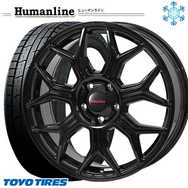 ウィンタートランパス - 215/60R16in TOYO トゥーヨー 冬季 トランパス TX 5H100 スタッドレスタイヤホイール4本仕掛ける ヒューマン生産ライン HS10M BK 車、バイク、自転車-タイヤ、ホイール