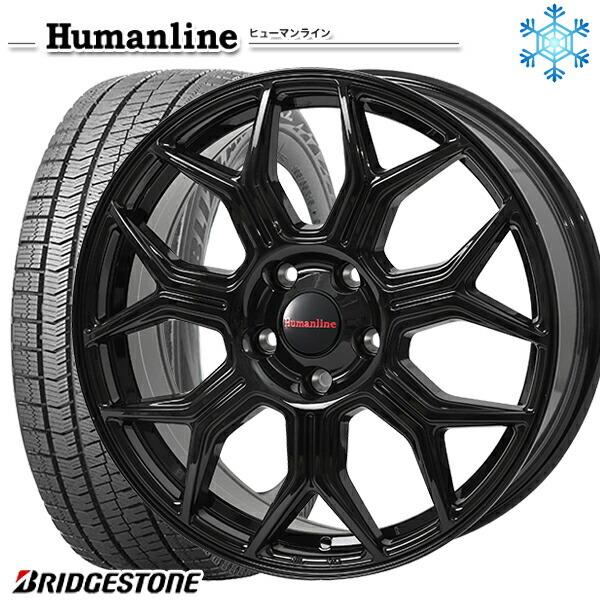 ブリザック - 195/60R16in ブリヂストン VRX2 5H114.3 スタッドレスタイヤホイール4本仕かける ヒューマン生産ライン HS10M BK