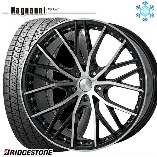 225/55R18インチ ブリヂストン ブリザック DMV3 5H114.3 スタッドレスタイヤホイール4本セット マグナーニ MCM