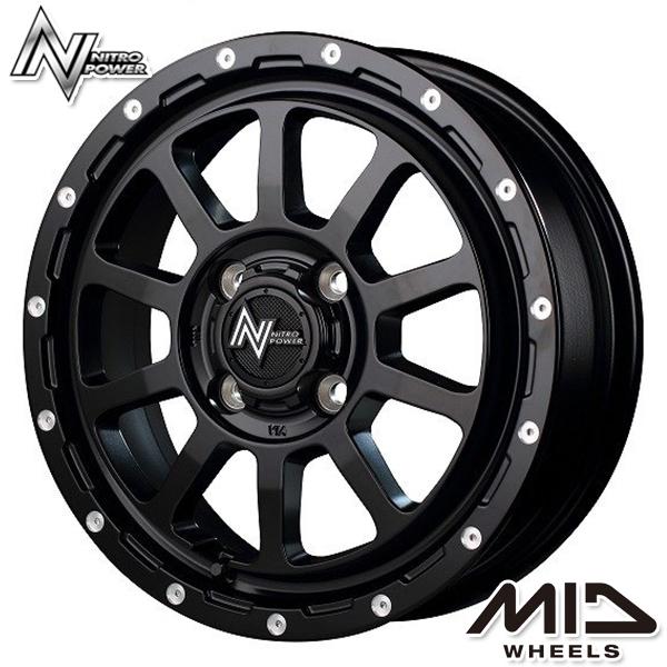 サマータイヤ ホイールセット 165/65R14インチ 4H100 MID ナイトロパワー M10 パーシング SBM マッドスター ラジアルA/T ホワイトレター